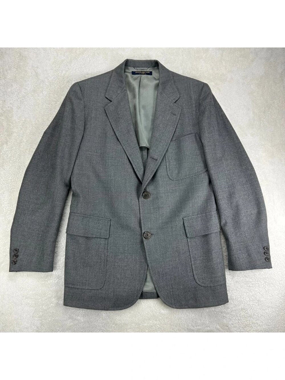 Vintage Brooks Brothers 346 Sport Coat Mens 45L Gray Single Breasted Notch Lapel